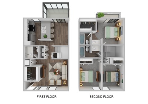 Floor plan for 3 beds, 2.5 baths, 1480 sqft
